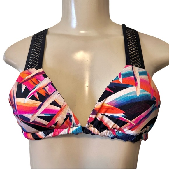 B Swim Tropix Le Flip Reversible Triangle Bikini Top Medium NWOT - Picture 5 of 7